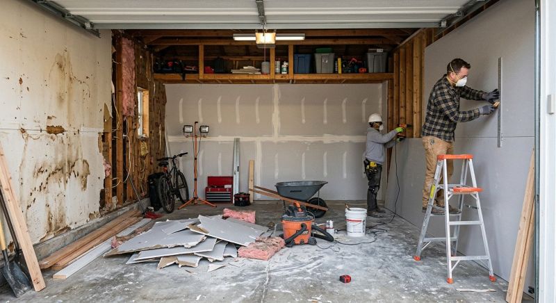 Garage Drywall Replacement in Olathe, KS